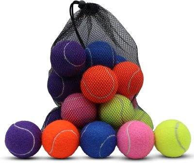 Inbelive Tennis Balls, 20 Pack Tennis Balls for Dogs, Pet Dog Playing Balls, Come with Mesh Bag for Easy Transport, Colorful Easy Catching Pet Dog Balls (Multi-Color)
