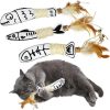 Inbelive 3 Pack Cute Catnip Toys with Feather Silvervine Rope & Bells for Cats, Cat Feather Toys with Catnip Cat Kicker Toys Cat Toys with Feather Bells