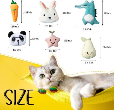 Inbelive 50 Pcs Catnip Toys for Indoor Cat Plush Cats Toys Bulk Interactive Catnip Filled Kitten Toys Cat Chew Toy Pet Cats Supplies