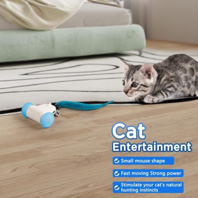 Inbelive Interactive Cat Toys for Indoor Cats, 2-Speed Smart Automatic Cat Mouse Toy with LED Wheels, USB Rechargeable,Relieve Lack of Exercise for Cats Kittens
