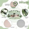 Inbelive Cat Tunnel Toy Bed 2-in-1, Collapsible Cat Tunnels Tubes Toys with Washable Removable Mat Beds for Indoor Pet Cats Kittens Matcha