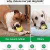 Inbelive Interactive Dog Toy Ball 2.3'' 2 Interactive Modes Soft Enhanced Rubber Bite Resistant Durable Motion Activated Automatic Rolling Ball Toys with LED