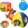 Inbelive Cat Toy Tunnel and Cubes Bundle - Interactive Crinkle Collapsible Cat Tube and Foldable Cubes Playground for Kitty, Rabbit, Puppy, Ferret Hiding Hunting and Resting
