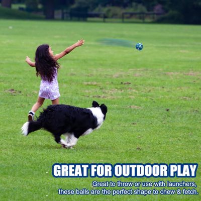 Inbelive Dog Balls, Indestructible Tennis Balls for Dogs, Durable Bouncy Dog Toy Balls for Aggressive Chewers, Interactive Dog Toys for Fetch Game, Lightweight Floating Dog Toys (4 Balls)