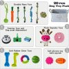 Inbelive 20Pcs Puppy Chew Toys for Teething, Dog Chew Toys with Rope Toys, Pet Dog Toothbrush, Treat Balls, Dog Plush Toys and Squeaky Toys for Small Medium Dogs, Cute Dog Toy with Basket