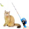 Inbelive Cat Casting Fishing Pole Toy, Cat Casting Toy Set, Interactive Toy for Cats, Tangle-Free Design, Cat Toy for Indoor Outdoor Cats