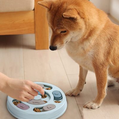 Inbelive Dog Puzzle Toys,Dogs Food Puzzle Feeder Toys for IQ Training & Mental Enrichment,Dog Treat Puzzle(Blue)