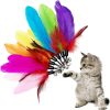 Inbelive Cat Feather Toys Refill Cat Wand Replacement Feathers, 16 PCS Cat Toy Feather Refills, Cat Wand Attachments Feathers for Cat Toys
