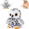 Inbelive Flapping Snowy Owl Cat Toys, Lifelike Bird Chirp, Rechargeable Owl Touch Activated Kitten Toy, Interactive Catnip Kicker Exercise Toys 4.0" for All Breeds