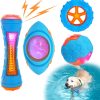 Inbelive 4 Pcs Dog Pool Floating Toys - Squeaky & Glowing Dog Water Toys, Safe Durable TPR Interactive Dog Toys for Aggressive Chewers Large Dogs Fetching Playing