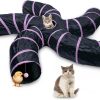Inbelive Cat Tunnel for Indoor Cats Large, with Play Ball S-Shape 5 Way Collapsible Interactive Peek Hole Pet Tube Toys, Puppy, Kitty, Kitten, Rabbit (Multicolor)