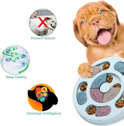 Inbelive Dog Puzzle Toys,Dogs Food Puzzle Feeder Toys for IQ Training & Mental Enrichment,Dog Treat Puzzle(Blue)