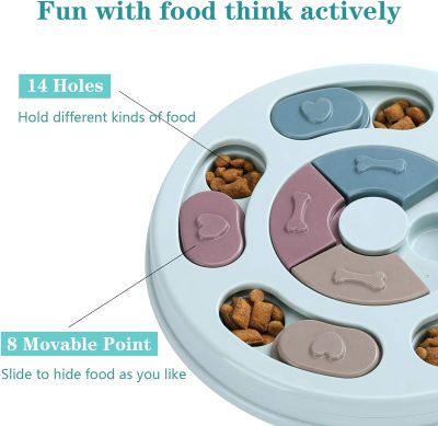 Inbelive Dog Puzzle Toys,Dogs Food Puzzle Feeder Toys for IQ Training & Mental Enrichment,Dog Treat Puzzle(Blue)
