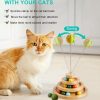 Inbelive Cat Toy Roller, 3-Level Turntable Ball Tower with 8 Colorful Balls & 1 Bell, Interactive Kitten Fun Mental Physical Exercise Puzzle Kitten Toys