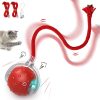 Inbelive Interactive Cat Toys Ball, Motion Activate Electric Cat Toy, Automatic Pet Exercise Toys, Simulate Bird Calls, USB Rechargeable (Long Tail)