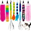Inbelive Cat Feather Toys Refill Cat Wand Replacement Feathers, 16 PCS Cat Toy Feather Refills, Cat Wand Attachments Feathers for Cat Toys