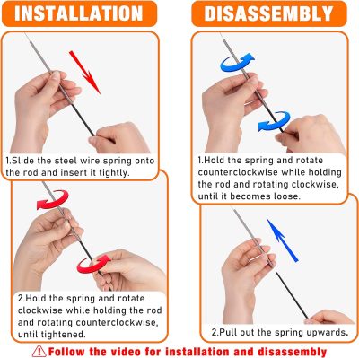 Inbelive 2024 latest Cat Toys, 2 in 1 Spring Cat Wand Toy with 2PCS Ultra-long Cat Teaser, 4PCS Spring Steel Wire & 5PCS Feather Refills for Kitty Kitten Indoor Cats Cat Accessories