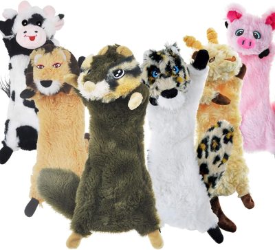 Inbelive Dog Squeaky Toys No Stuffing 6 Pack Dog Toys Crinkle Dog Toys for Small Dogs Durable Dog Chew Toys Plush Cute Animals Natural Puppy Toys for Teething Pet Toys Squeak