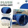 Inbelive Cat Tunnel and Bed Toy Set with Removable Plush Bed for Indoor Use; Perfect for Cats, Dogs, and Ferrets; Cat Toys Attached; Top Pet Tunnel for Fun, Exercise, and Rest; Cat Toys for Indoor Cats (Blue).