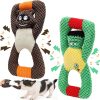 Inbelive Squeaky Dog Chew Toys for Aggressive Chewers, Dog Toys for Large Medium Small Breed Dog, Indestructible Tough Durable Dogs Toys Interactive Puppy Teeth Clean Natural Rubber(Raccoon & Zombie)