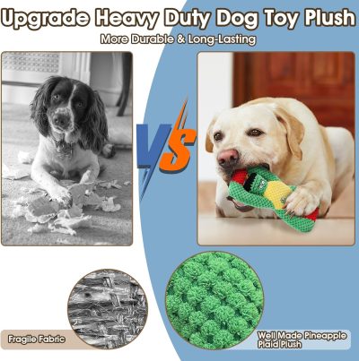 Inbelive Squeaky Dog Chew Toys for Aggressive Chewers, Dog Toys for Large Medium Small Breed Dog, Indestructible Tough Durable Dogs Toys Interactive Puppy Teeth Clean Natural Rubber(Raccoon & Zombie)