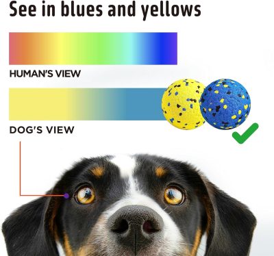 Inbelive Dog Balls Tennis Ball Toys Dog Toys for Aggressive Chewers Durable Teething Chew Toys Water Toy Fetch Balls for Large Medium Small Dog and Puppies (4 Balls)