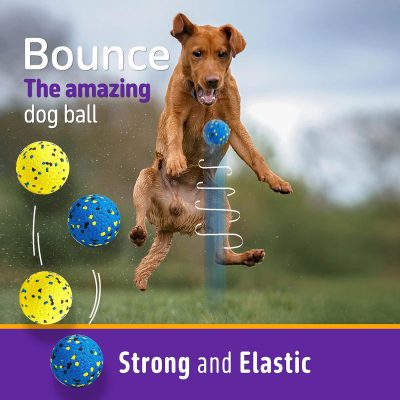 Inbelive Dog Balls Tennis Ball Toys Dog Toys for Aggressive Chewers Durable Teething Chew Toys Water Toy Fetch Balls for Large Medium Small Dog and Puppies (4 Balls)