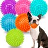 Inbelive 2.5" Squeaky Dog Balls for Small Medium Dogs, 6 Pack Small Dog Chew Toys with Spike, Puppy Toys for Teeth Cleaning and Training (Green 6 Pack)