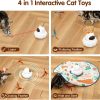 Inbelive 4 in 1 Cat Laser Toy Automatic, Interactive Cat Toys for Indoor Cats, Hide and Seek Kitten Wand Toy, USB Rechargeable Electronic Toys with Moving Feather, Cover for Bored Cats All Breeds