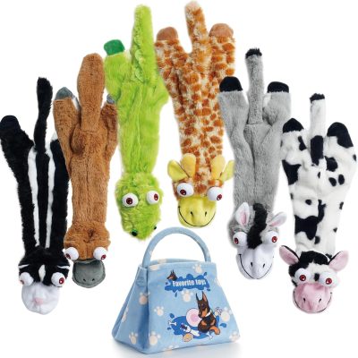 Inbelive Dog Squeaky Toys, 5 PCS Crinkle Plush Dog Toys, No Stuffing Dog Toys for Small Medium Large Dogs, Stuffless Puppy Toys for Boredom
