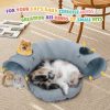 Inbelive Cat Tunnel Bed, Indoor Cat Tunnels with Hanging Balls, Peepholes, and Washable Mat, Green