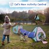 Inbelive Cat Toy Tunnel and Cubes Bundle - Interactive Crinkle Collapsible Cat Tube and Foldable Cubes Playground for Kitty, Rabbit, Puppy, Ferret Hiding Hunting and Resting