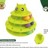 Inbelive Cat Toy Roller,3 Levels Tower with Six Multiple Balls Cat Turntable Toy,Funny Interactive Cat Toys for Indoor,Funny Puzzle Toy for Kitten Pet Cats,Do Exercise&Play Game (Yellow-Green)