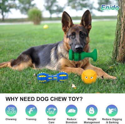 Inbelive Dog Chew Toys for Aggressive Chewers, 3 Pack Tough Dog Toys, Indestructible Dog Toys - Perfect for Medium & Large Breeds