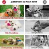 Inbelive 20Pcs Puppy Chew Toys for Teething, Dog Chew Toys with Rope Toys, Pet Dog Toothbrush, Treat Balls, Dog Plush Toys and Squeaky Toys for Small Medium Dogs, Cute Dog Toy with Basket