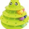 Inbelive Cat Toy Roller,3 Levels Tower with Six Multiple Balls Cat Turntable Toy,Funny Interactive Cat Toys for Indoor,Funny Puzzle Toy for Kitten Pet Cats,Do Exercise&Play Game (Yellow-Green)