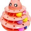 Inbelive Cat Toy Roller,3 Levels Tower with Six Multiple Balls Cat Turntable Toy,Funny Interactive Cat Toys for Indoor,Funny Puzzle Toy for Kitten Pet Cats,Do Exercise&Play Game (Yellow-Green)