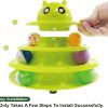 Inbelive Cat Toy Roller,3 Levels Tower with Six Multiple Balls Cat Turntable Toy,Funny Interactive Cat Toys for Indoor,Funny Puzzle Toy for Kitten Pet Cats,Do Exercise&Play Game (Yellow-Green)