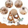 Inbelive Cat Toys Sisal Scratcher Ball, Natural Sisal Cat Scratching Ball, Cat Scratcher Toy with Ball, Scratching Ball for Cats and Kittens, Interactive Solid Wood Scratcher Pet Toy, Diameter 6.5 Inch