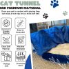 Inbelive Cat Tunnel and Bed Toy Set with Removable Plush Bed for Indoor Use; Perfect for Cats, Dogs, and Ferrets; Cat Toys Attached; Top Pet Tunnel for Fun, Exercise, and Rest; Cat Toys for Indoor Cats (Blue).