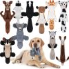Inbelive 10 Pcs Dog Squeaky Toys No Stuffing Pet Toys Crinkle Dog Toy for Aggressive Chewers Plush Teething Puppy Squeak Toys Animals Chew Toys for Small Medium Large Pets, 10 Styles(Classic Style)