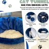 Inbelive Cat Tunnel and Bed Toy Set with Removable Plush Bed for Indoor Use; Perfect for Cats, Dogs, and Ferrets; Cat Toys Attached; Top Pet Tunnel for Fun, Exercise, and Rest; Cat Toys for Indoor Cats (Blue).