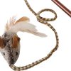 Inbelive OurPets Play-N-Squeak Teathered & Feathered Play Wand Cat Toy, for All Breed Sizes