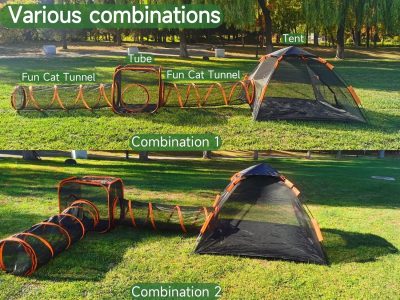 Inbelive Portable Outdoor Cat Enclosures for Indoor Cats, 4-in-1 Large Cat Tent Outdoor with Tunnel for Cats and Other Pets