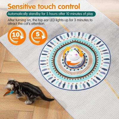 Inbelive Cat Laser Toy Automatic, 4-in-1 Interactive Cat Toys for Indoor Cats, Hide and Seek Kitten Wand Toy, USB Rechargeable Electronic Kitten Toys with Moving Feather, Cover for Bored Cats All Breeds