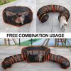 Inbelive Cat Tunnel Tube Cat Enclosures Foldable Cat Tent Small Animal Playpen Bunny Cage Cat Toy Pet Tents Outdoor Indoor for Fun Orange with Storage Bag