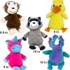 Inbelive 5 Pack Tough Plush Animal Dog Toys Assortment Value Bundle Dog Squeaky Toys Assortment Puppy Pet Mutt Dog Toy Dog Squeak Toy for Medium Large Dogs (5 Pack Dots)