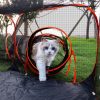 Inbelive Cat Tunnel Tube Cat Enclosures Foldable Cat Tent Small Animal Playpen Bunny Cage Cat Toy Pet Tents Outdoor Indoor for Fun Orange with Storage Bag