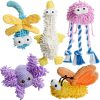 Inbelive Small Medium Dog Toys, Soft Fabric Squeaky Puppy Toys, Keep Dogs Busy, Plush Durable Stuffed Crinkle Pet Chew Toys for Medium, Small Puppy Dogs, Cute Pet Teething Toys, 5 Packs