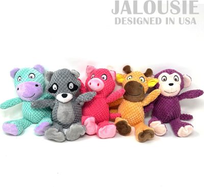 Inbelive 5 Pack Squeaky Plush Toys Assortment Value Bundle Puppy Pet Mutt Squeak Toy for Medium Large Dogs Made Tough for Aggressive Chewers